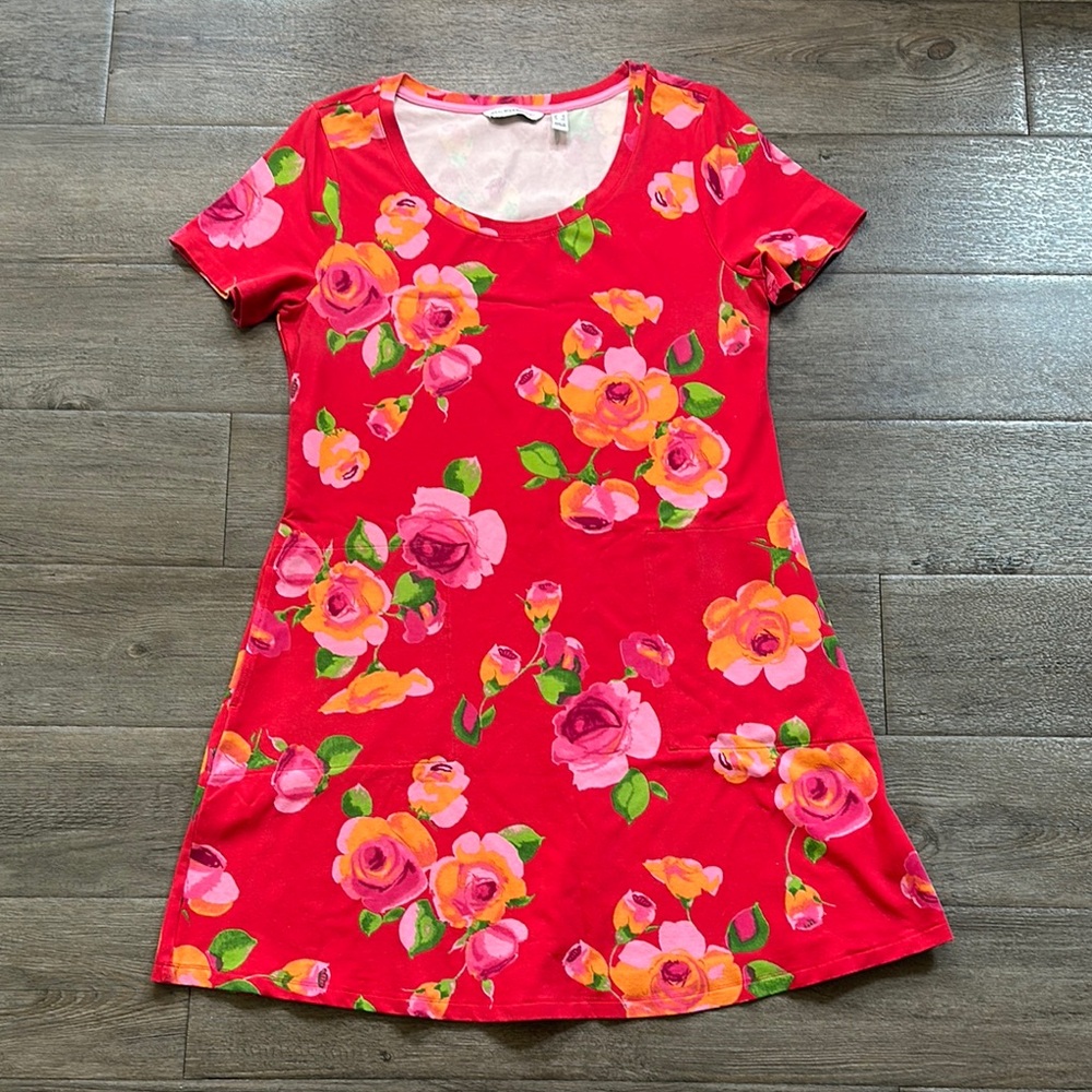 Isaac Mizrahi Pink Floral Casual Dress